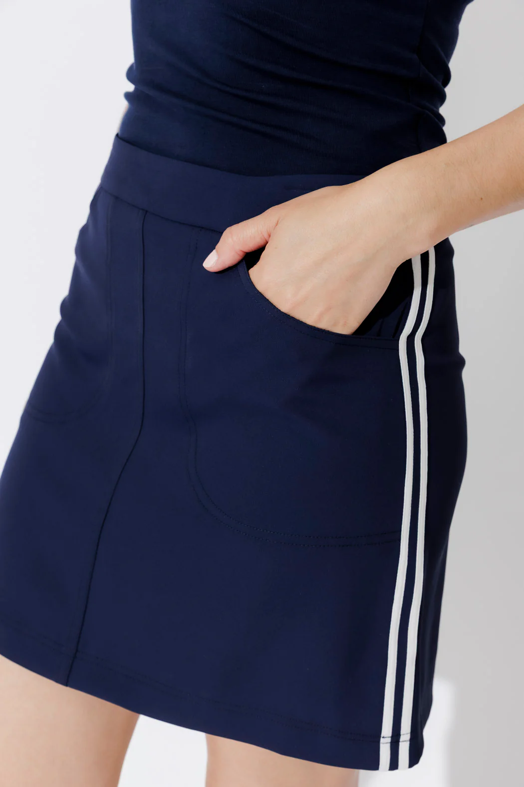 Navy Euro Sport Mini Skirt - Image 3