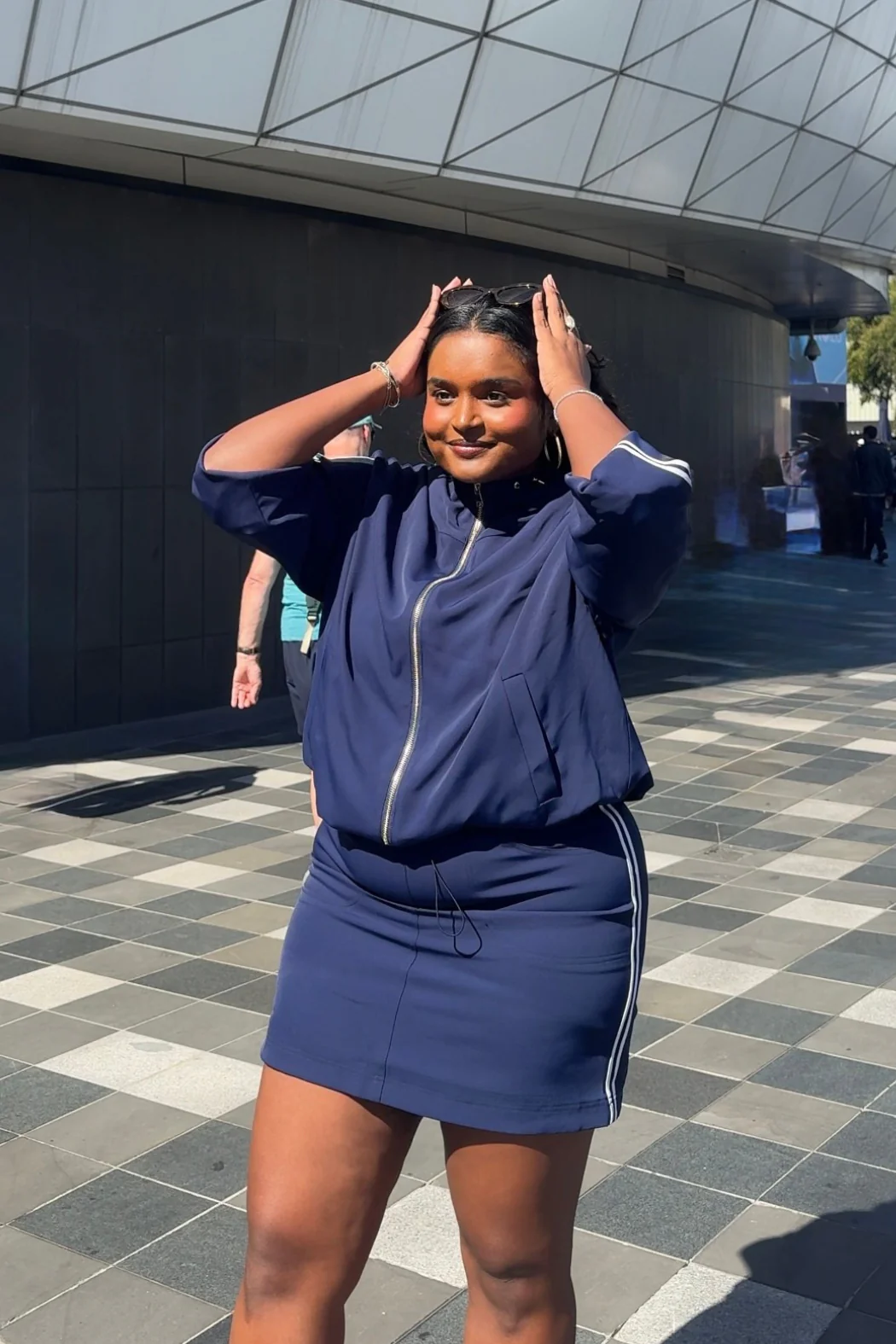 Navy Euro Sport Mini Skirt - Image 4