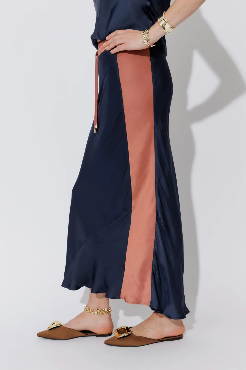 Navy Glow Bias Panel Skirt - Image 3