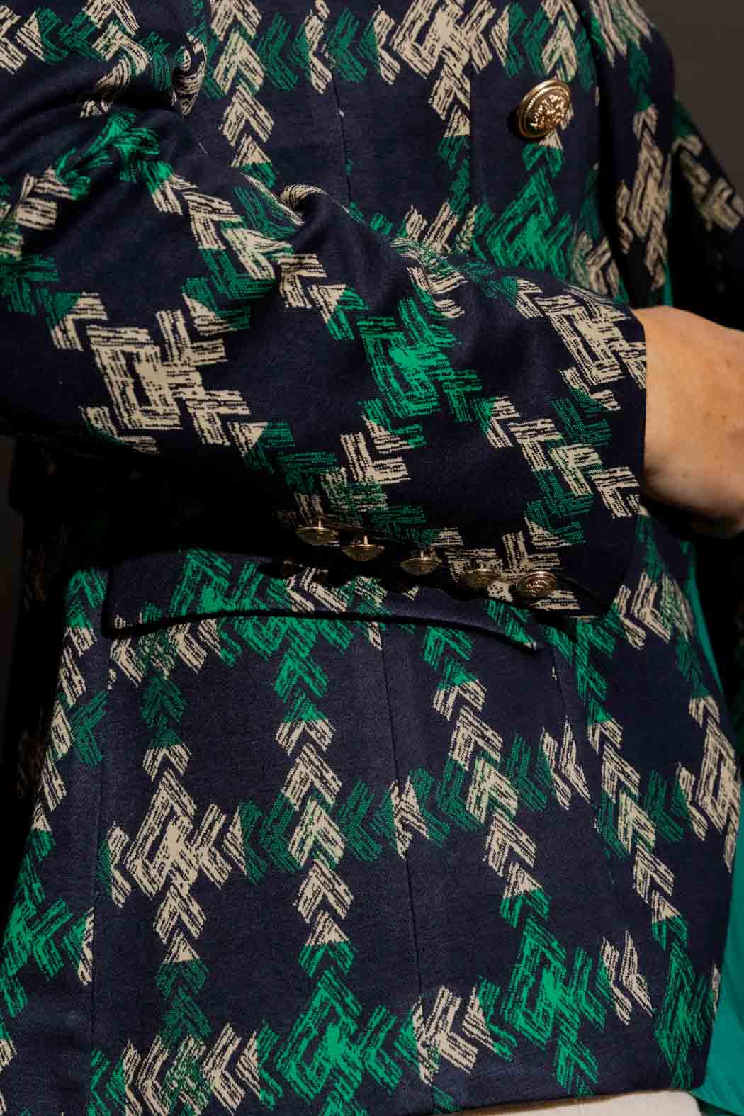 Navy/Green Belted Sisca Blazer Navy - Image 4