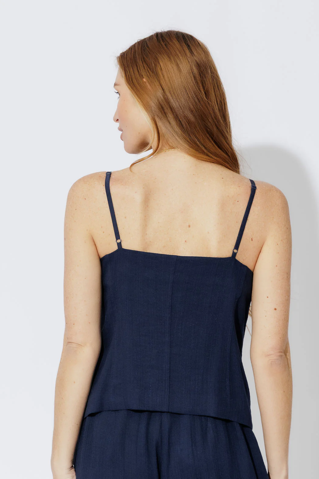 Navy Linen Bustier Cami - Image 9