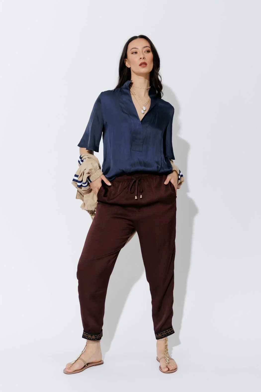 Navy Milan Fluted Blogger Shirt - Image 5