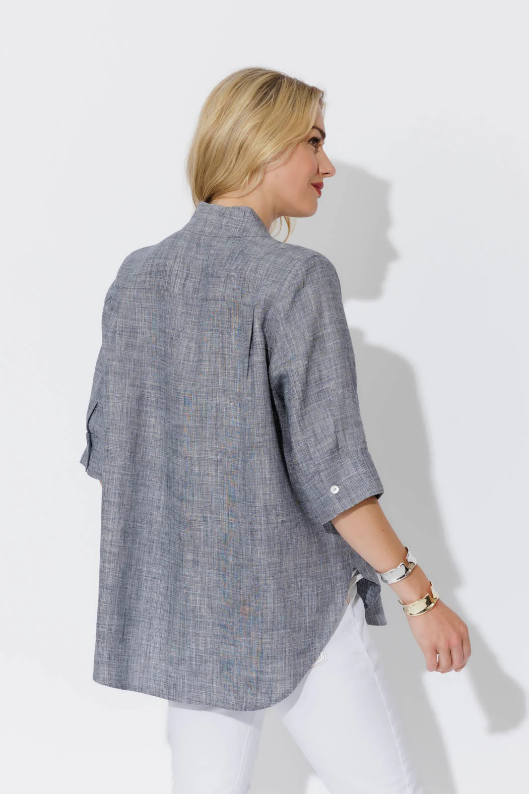 Navy Oversized Blogger Shirt - Image 5