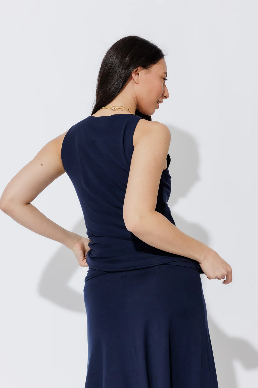 Navy Tencel Cami - Image 7