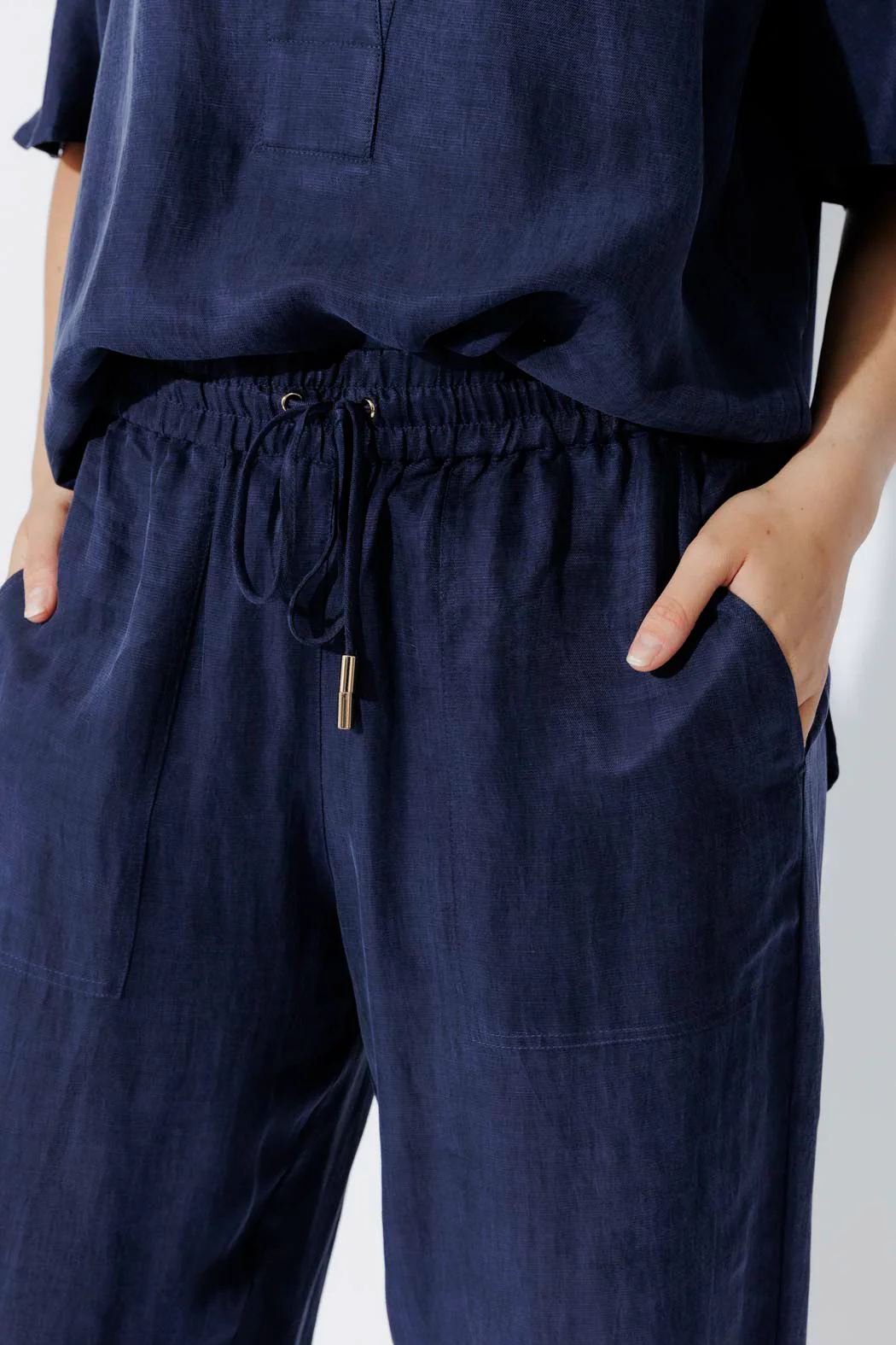 Navy Tencel/Linen Pant - Image 4