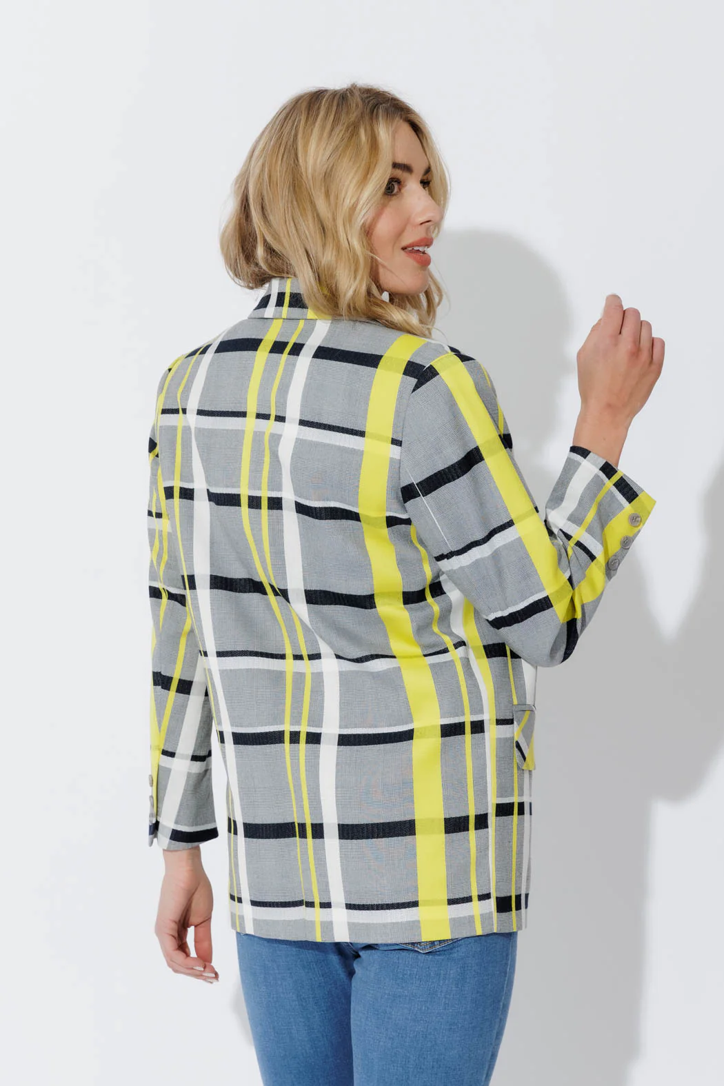 Neon Check Boyfriend Blazer - Image 5