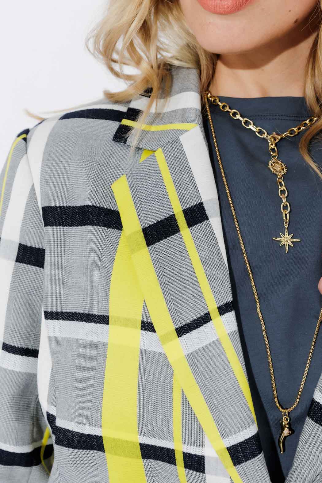 Neon Check Boyfriend Blazer - Image 6