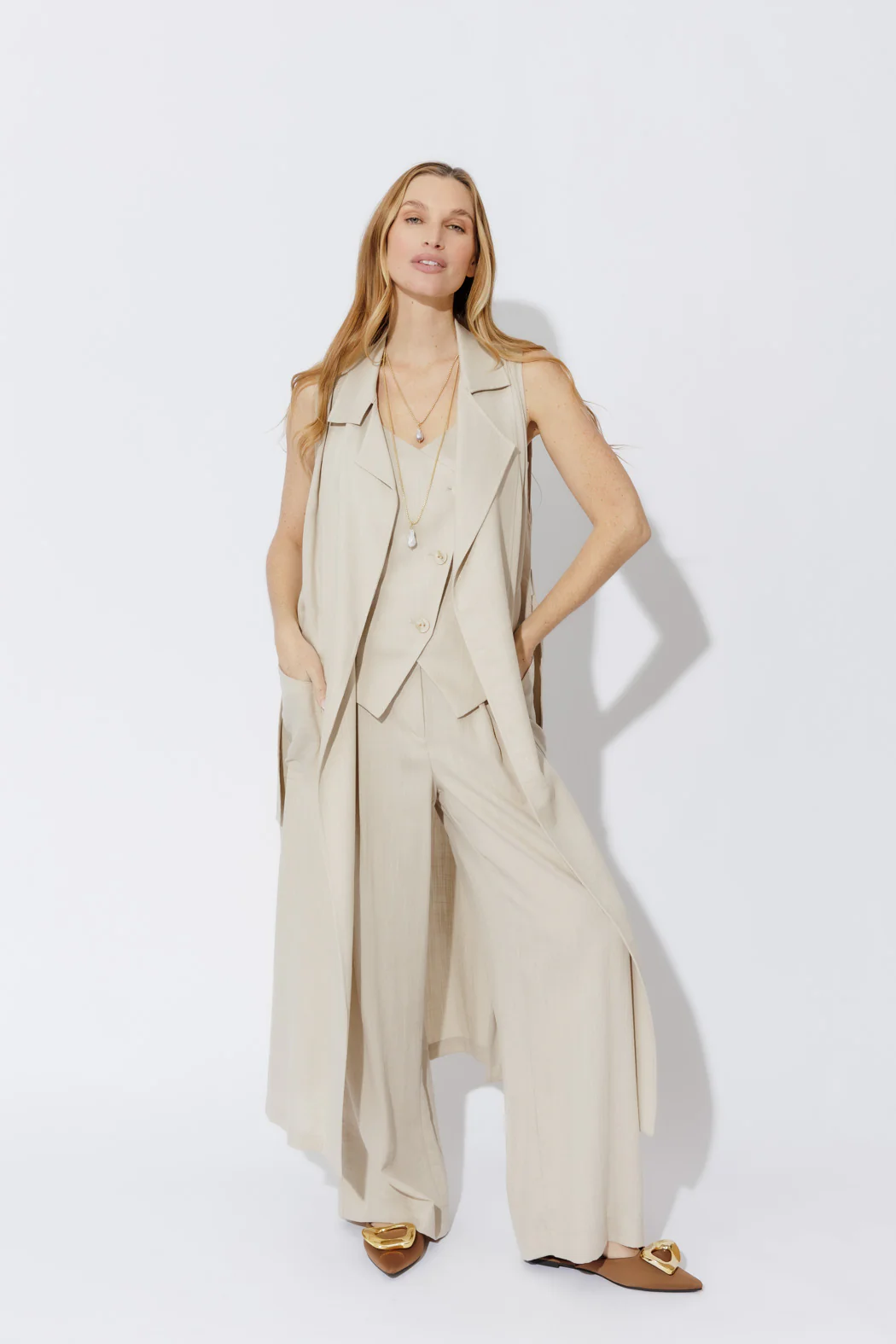 Oatmeal Linen Bustier Cami - Image 7