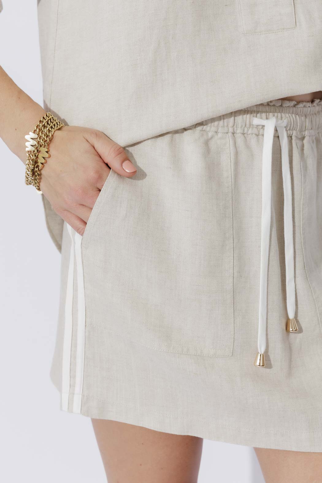 Oatmeal Washed Linen Skirt - Image 5
