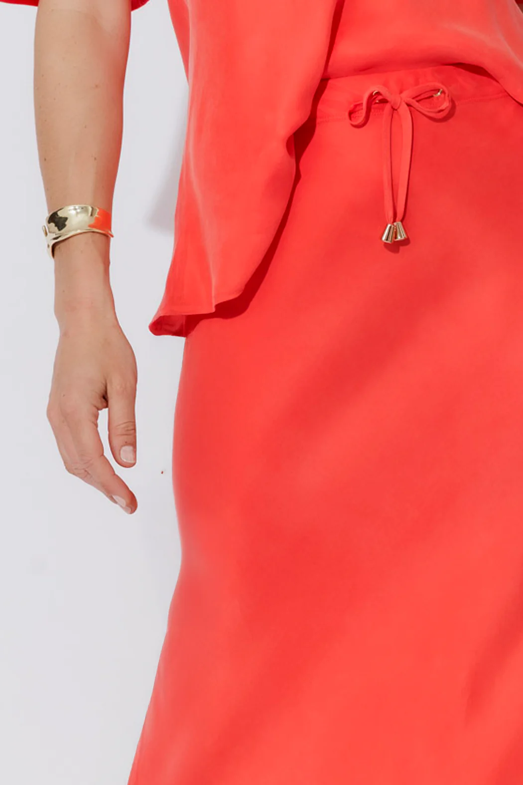 Orange Cupro Bias Skirt - Image 9