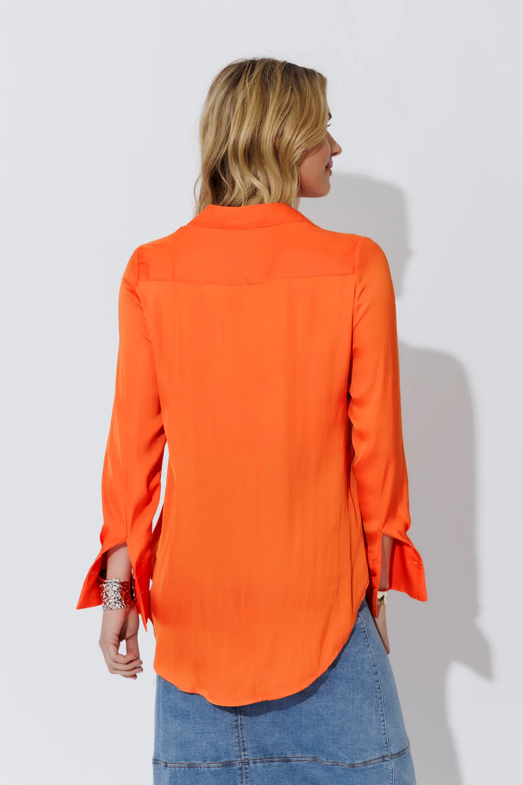 Orange Silky Asana Shirt - Image 7