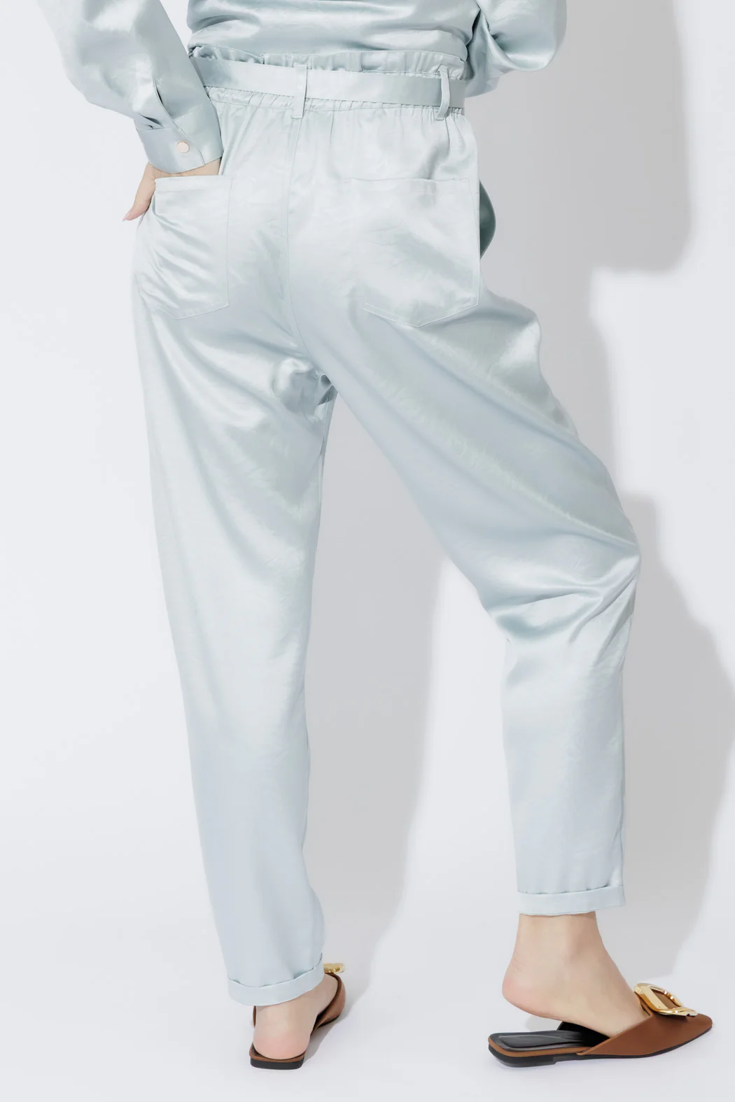 Pale Blue Paperbag Pants Pale Blue - Image 13