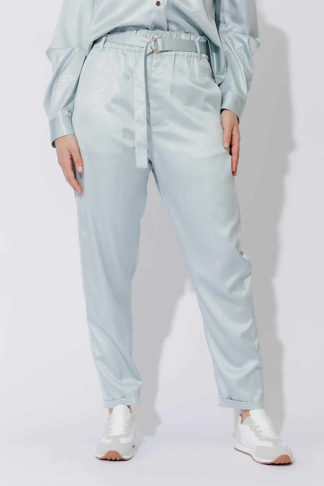 Pale Blue Paperbag Pants Pale Blue - Image 5