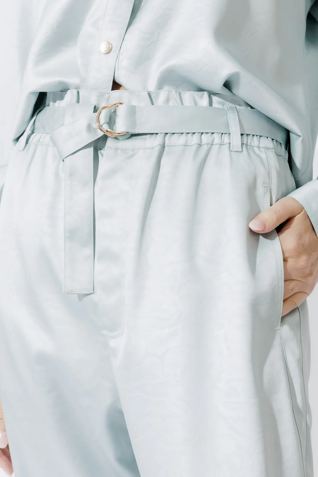 Pale Blue Paperbag Pants Pale Blue - Image 7