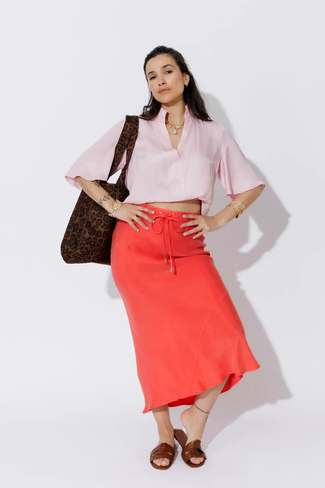 Pale Pink Glow Fluted Blogger Shirt - Image 6