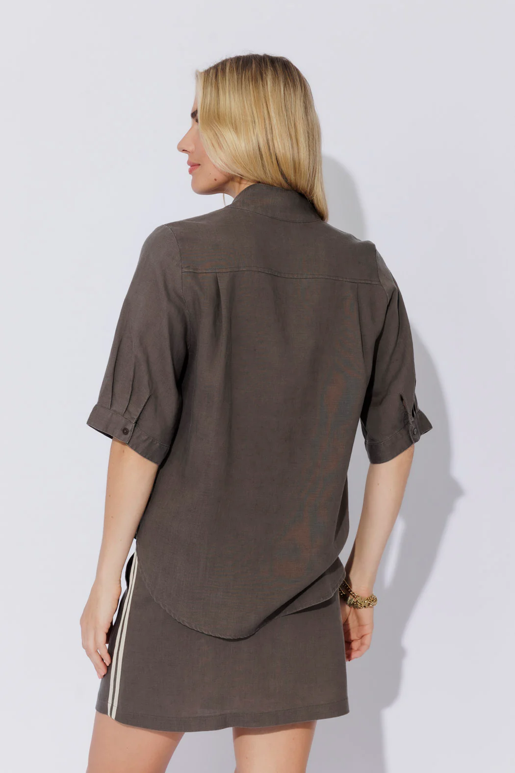 Pewter Washed Linen Blogger Shirt - Image 5
