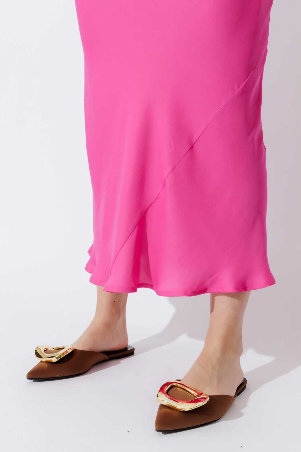 Pink Silky Bias Skirt - Image 8