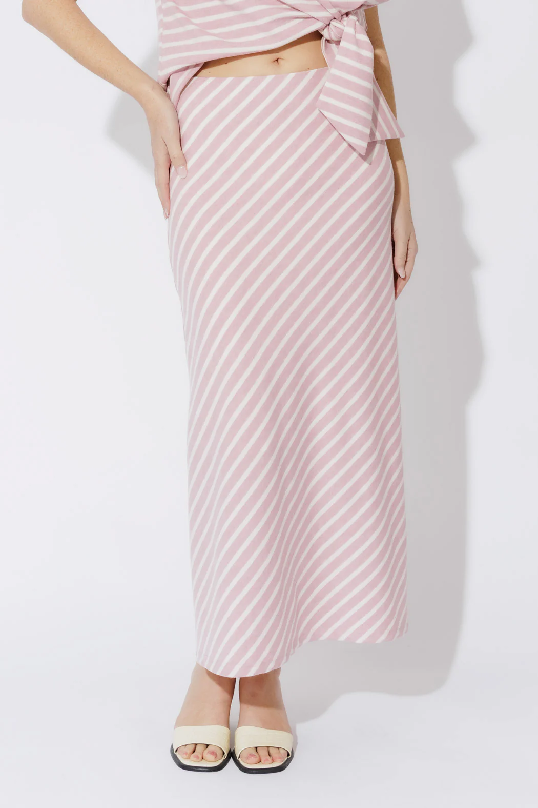 Pink Stripe Bias Skirt - Image 6