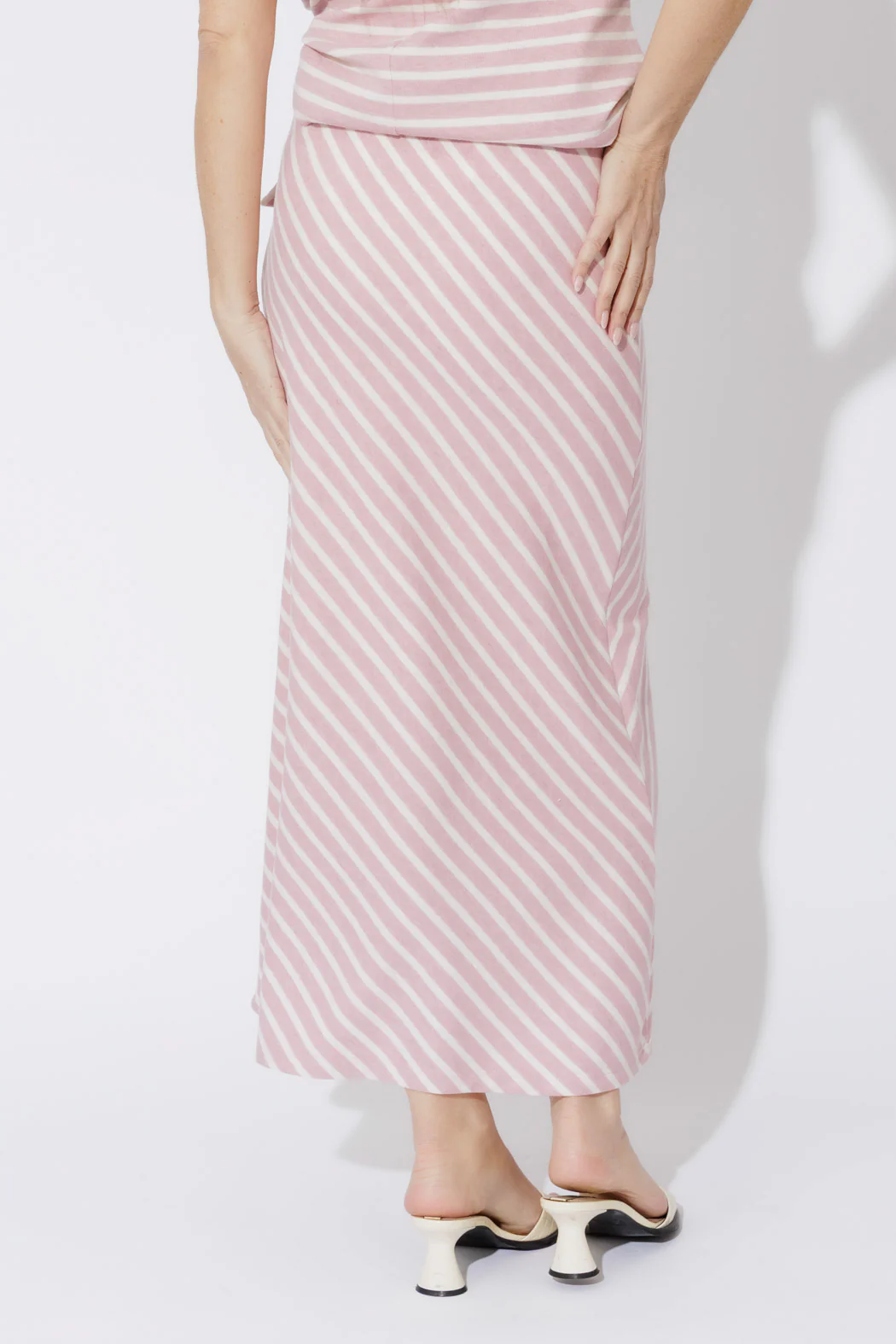Pink Stripe Bias Skirt - Image 7