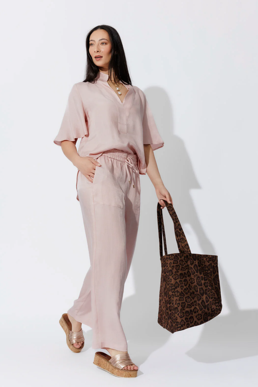 Pink Tencel/Linen Blogger Shirt - Image 5