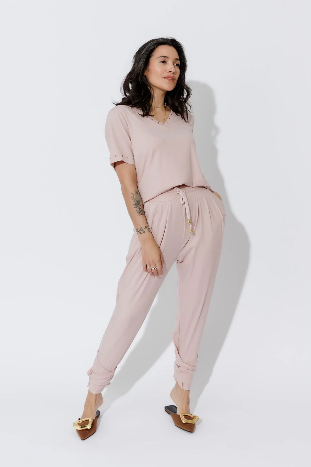 Pink Tencel Tie Pant - Image 11