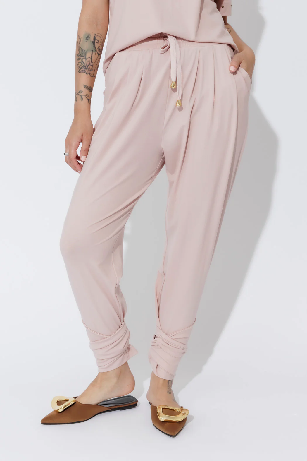 Pink Tencel Tie Pant - Image 13