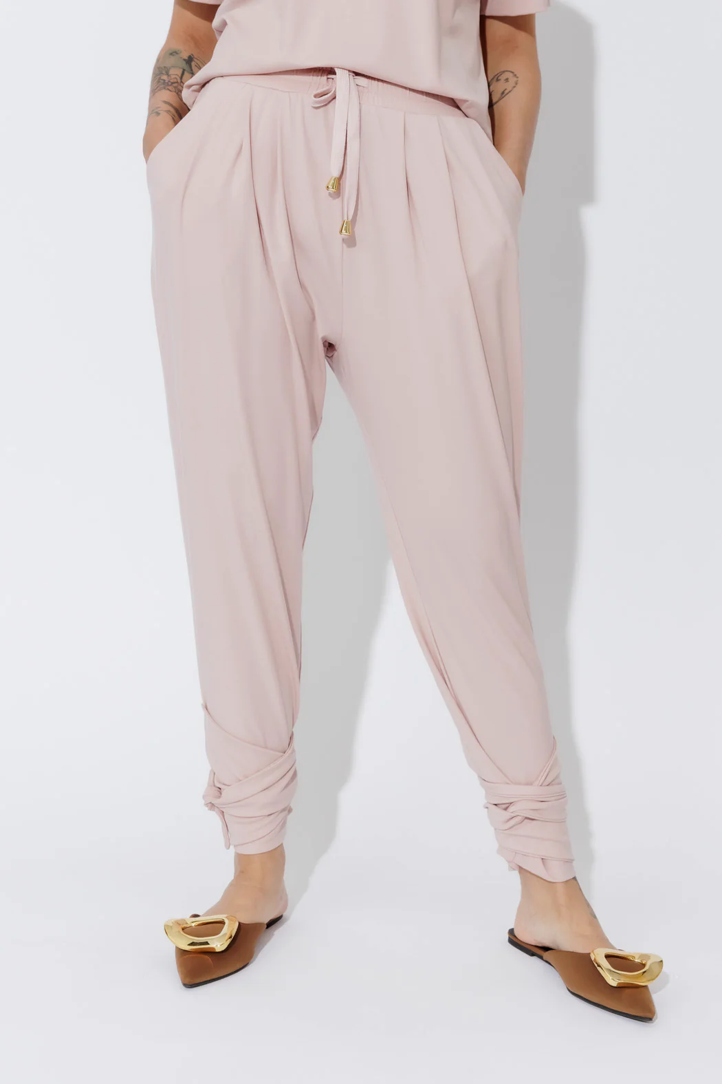 Pink Tencel Tie Pant - Image 14