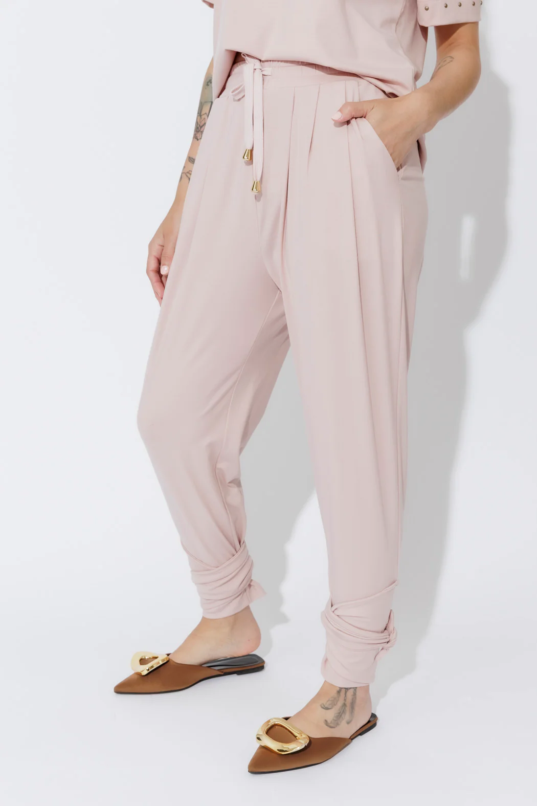 Pink Tencel Tie Pant - Image 19