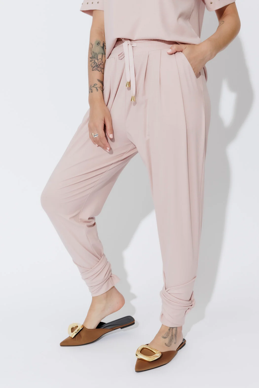 Pink Tencel Tie Pant - Image 20