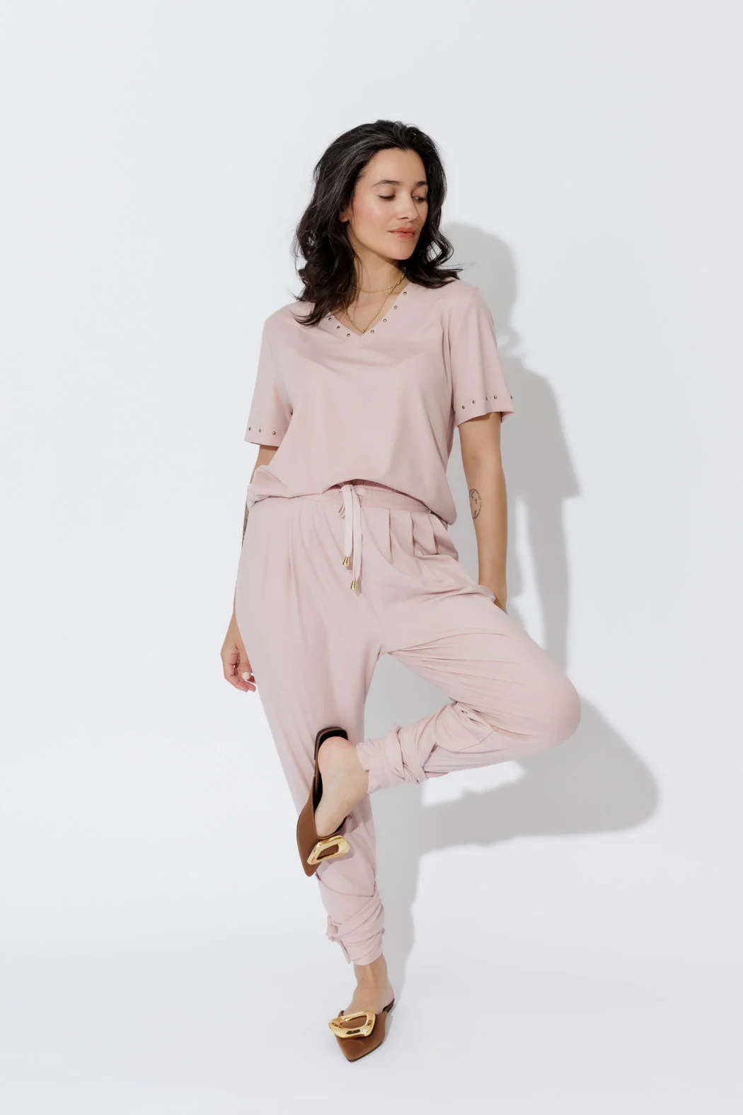 Pink Tencel Tie Pant - Image 24