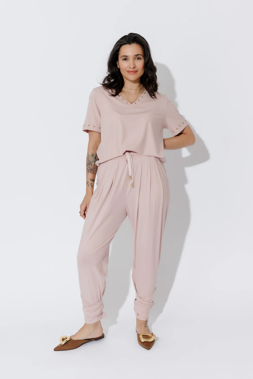 Pink Tencel Tie Pant - Image 26