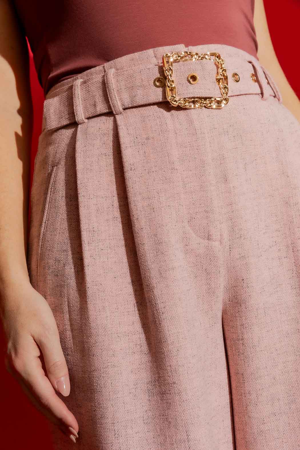 Pink Tweed Cleo Cuff Pant - Image 4