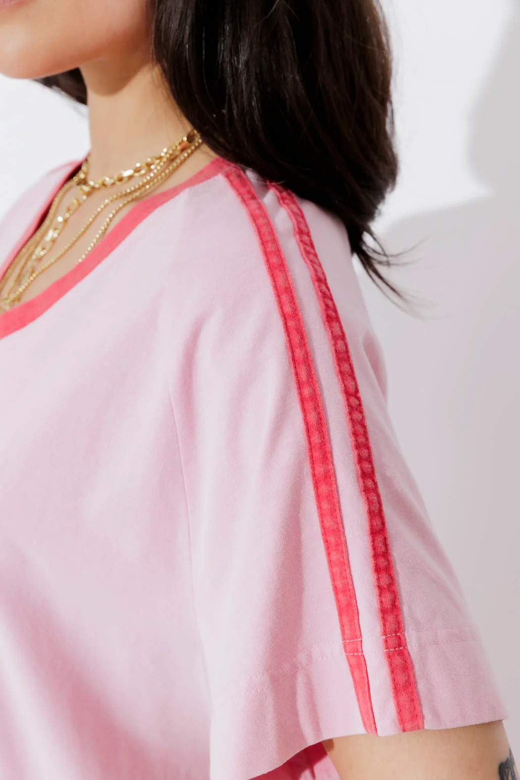 Pink Washed Cotton League T-Shirt - Image 5