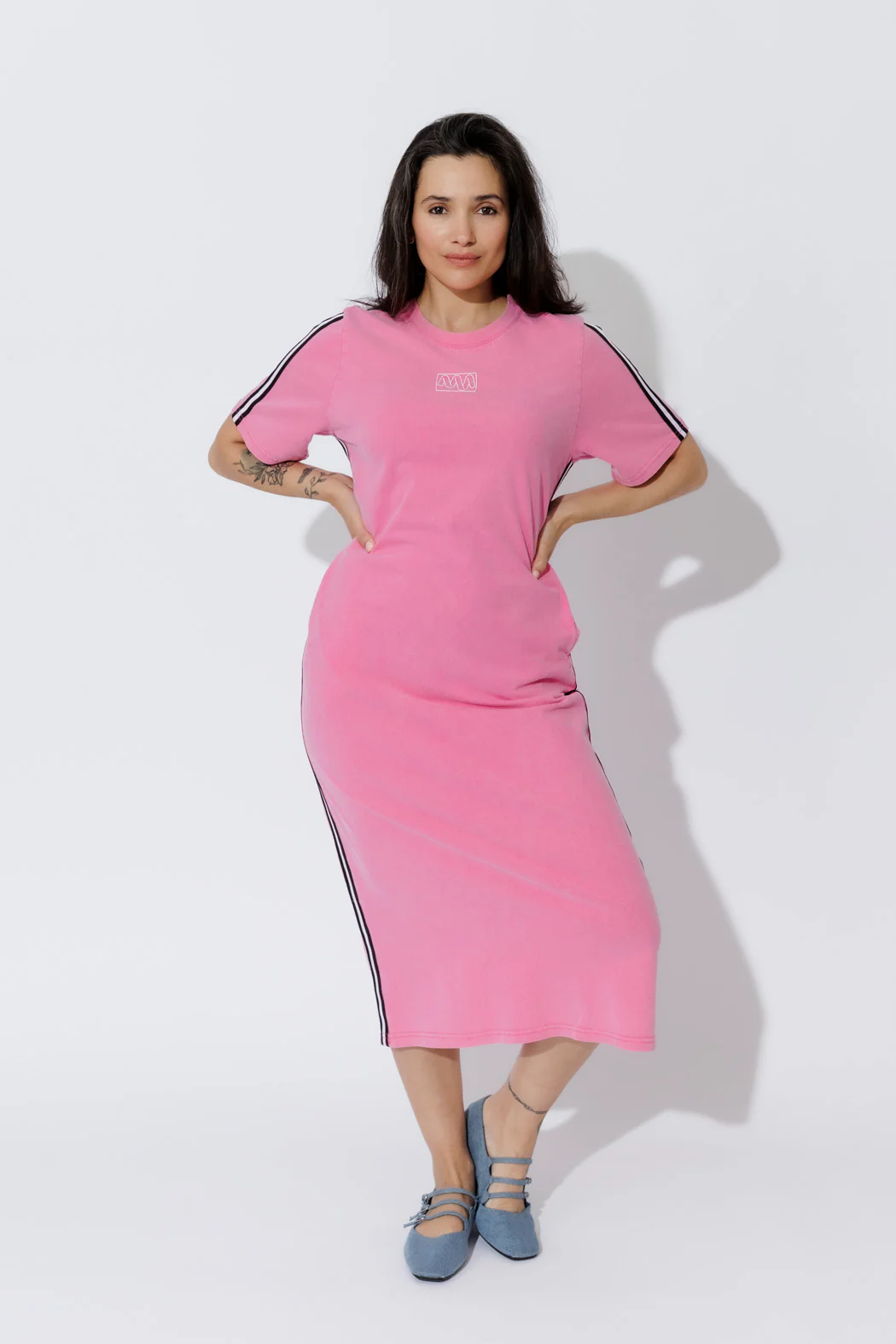 Pink Washed Cotton Sport Dress - Image 4