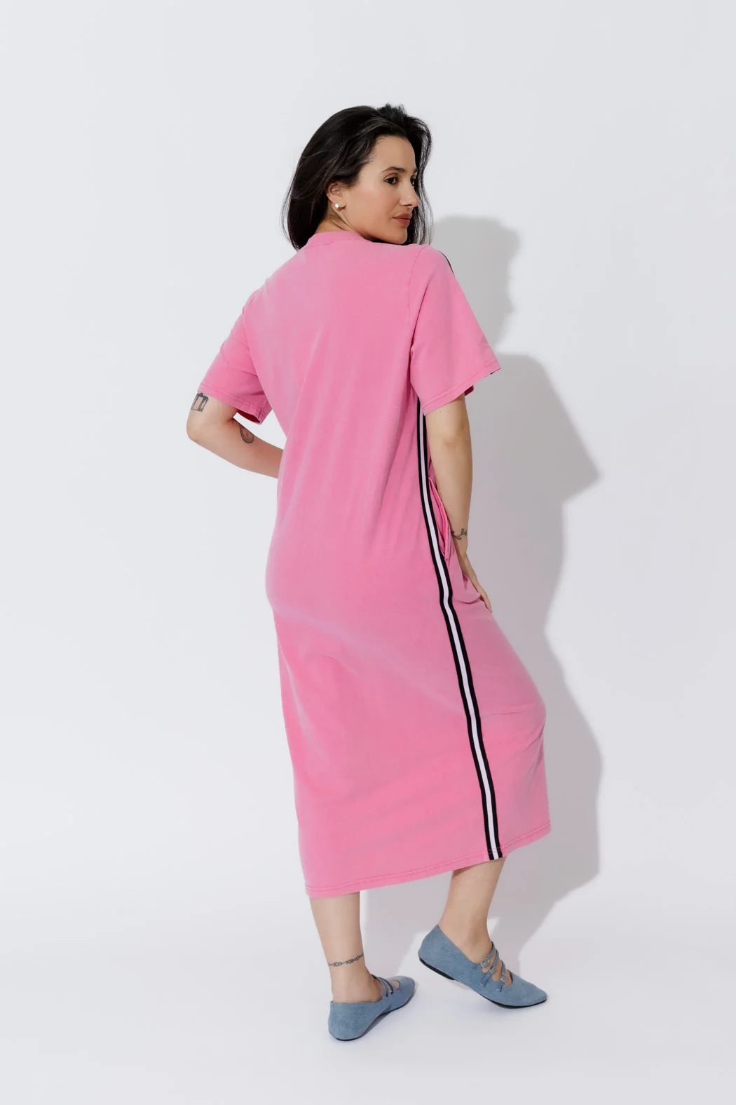 Pink Washed Cotton Sport Dress - Image 7