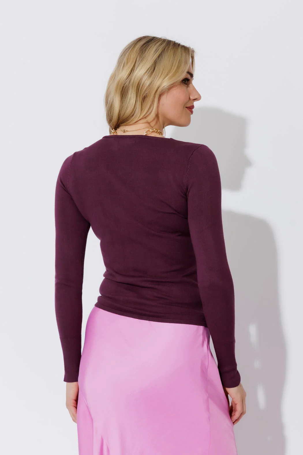 Plum Fine Knit Twist Top - Image 4
