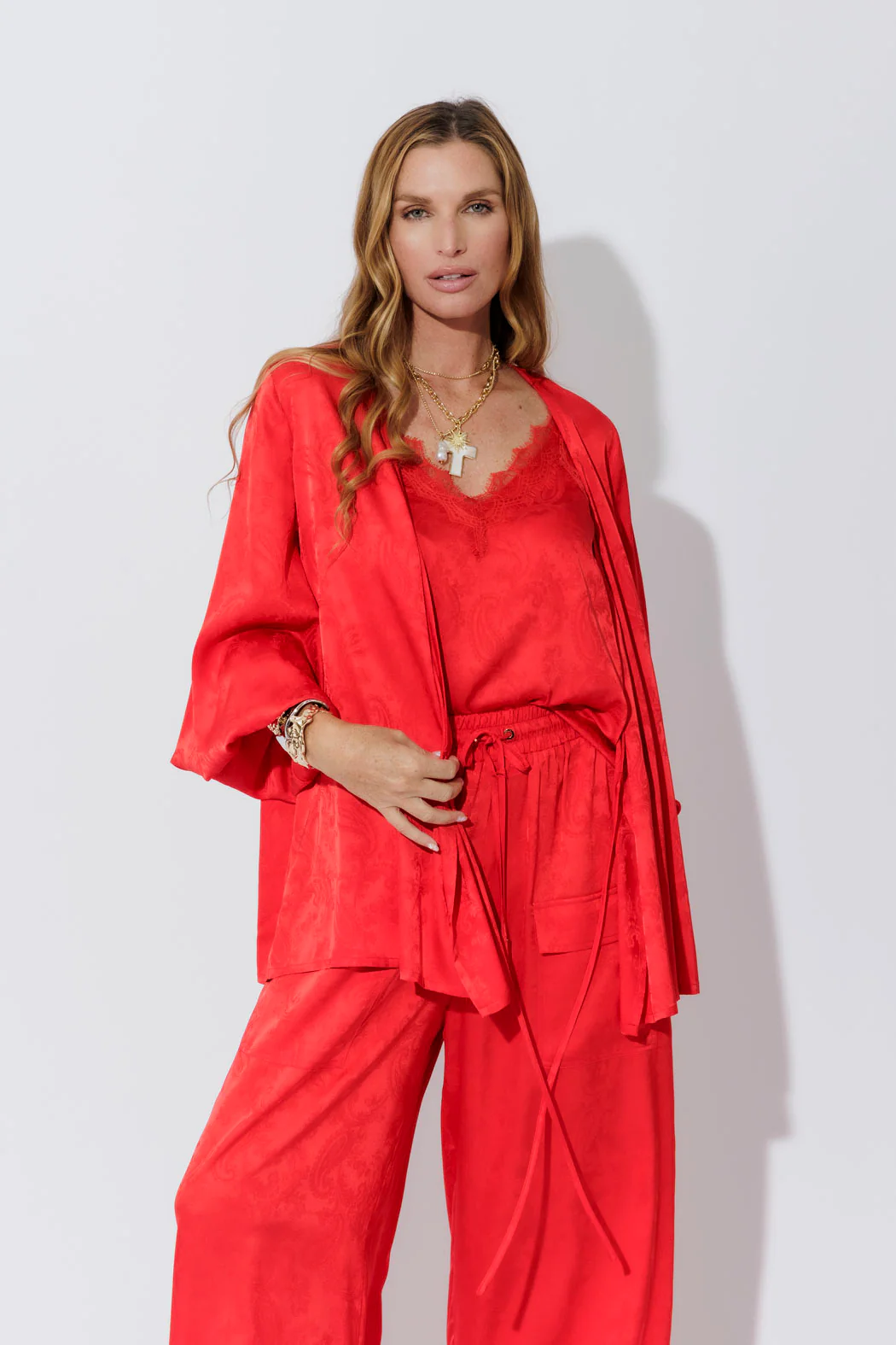 Red Silky Wrap Top - Image 5