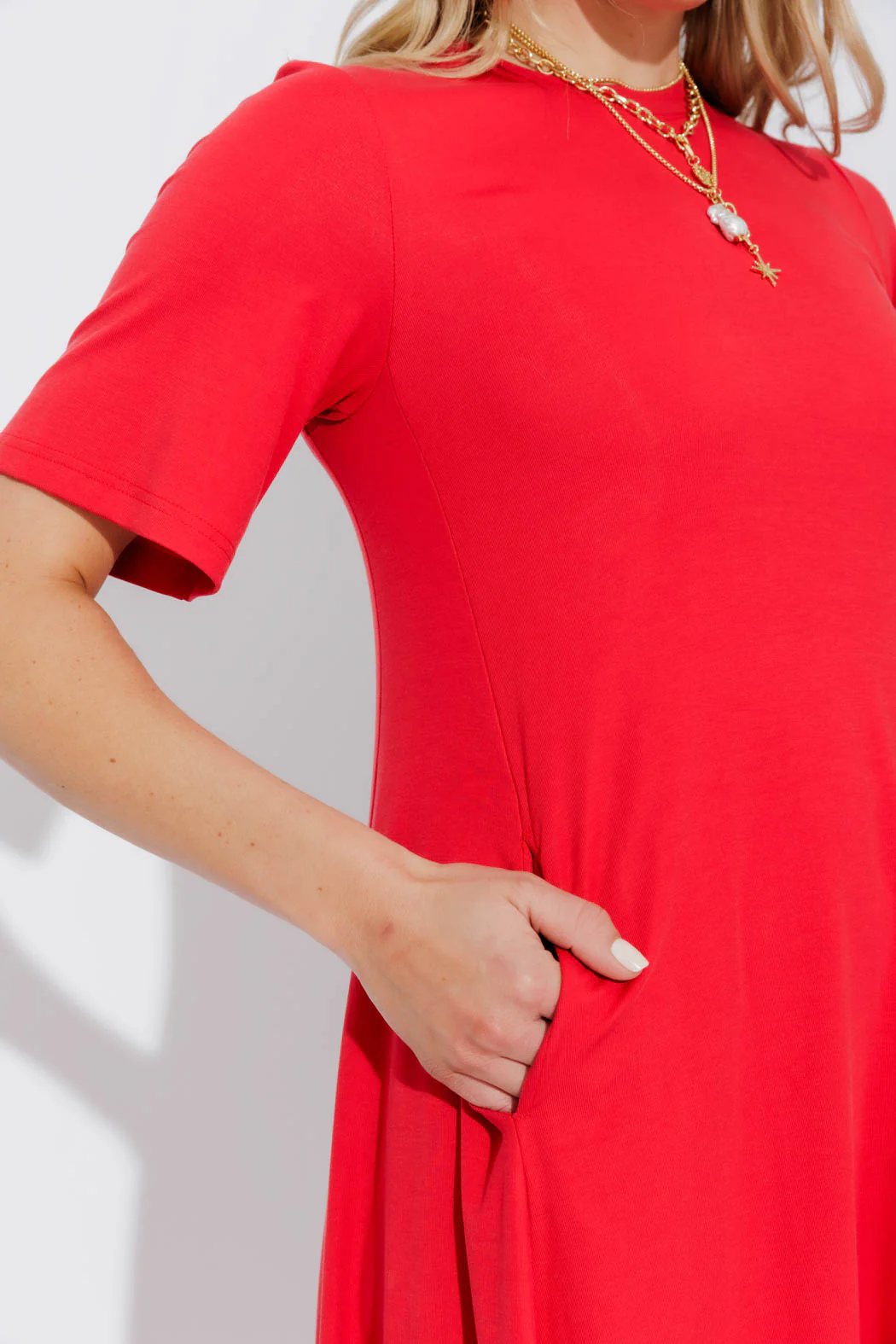 Red Tencel Bella Dress - Image 3