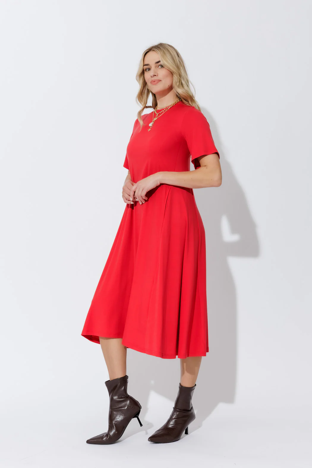 Red Tencel Bella Dress - Image 4
