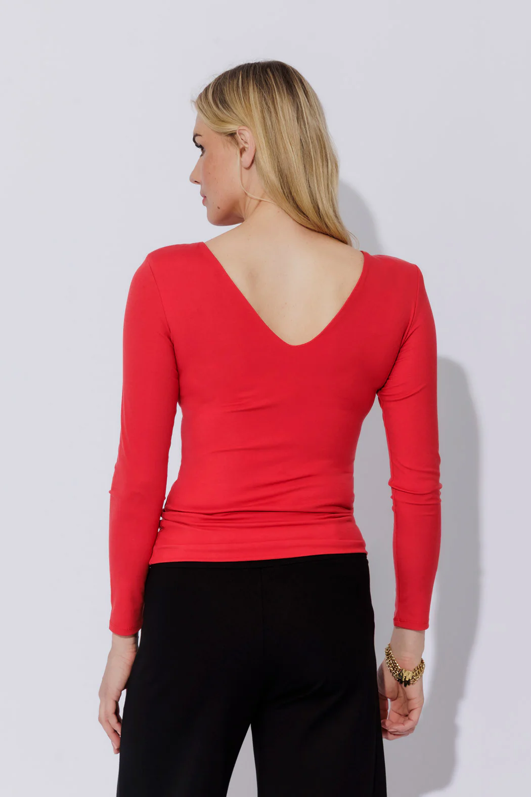 Red Tencel Lust Long Sleeve Top - Image 5
