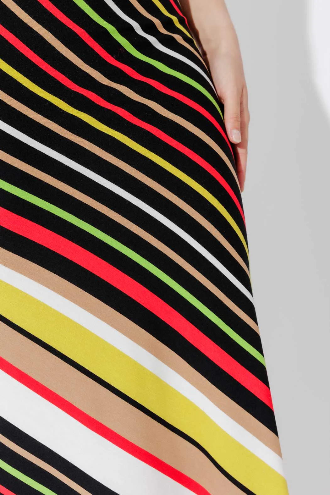 Red/Yellow Stripe Bias Skirt - Image 7