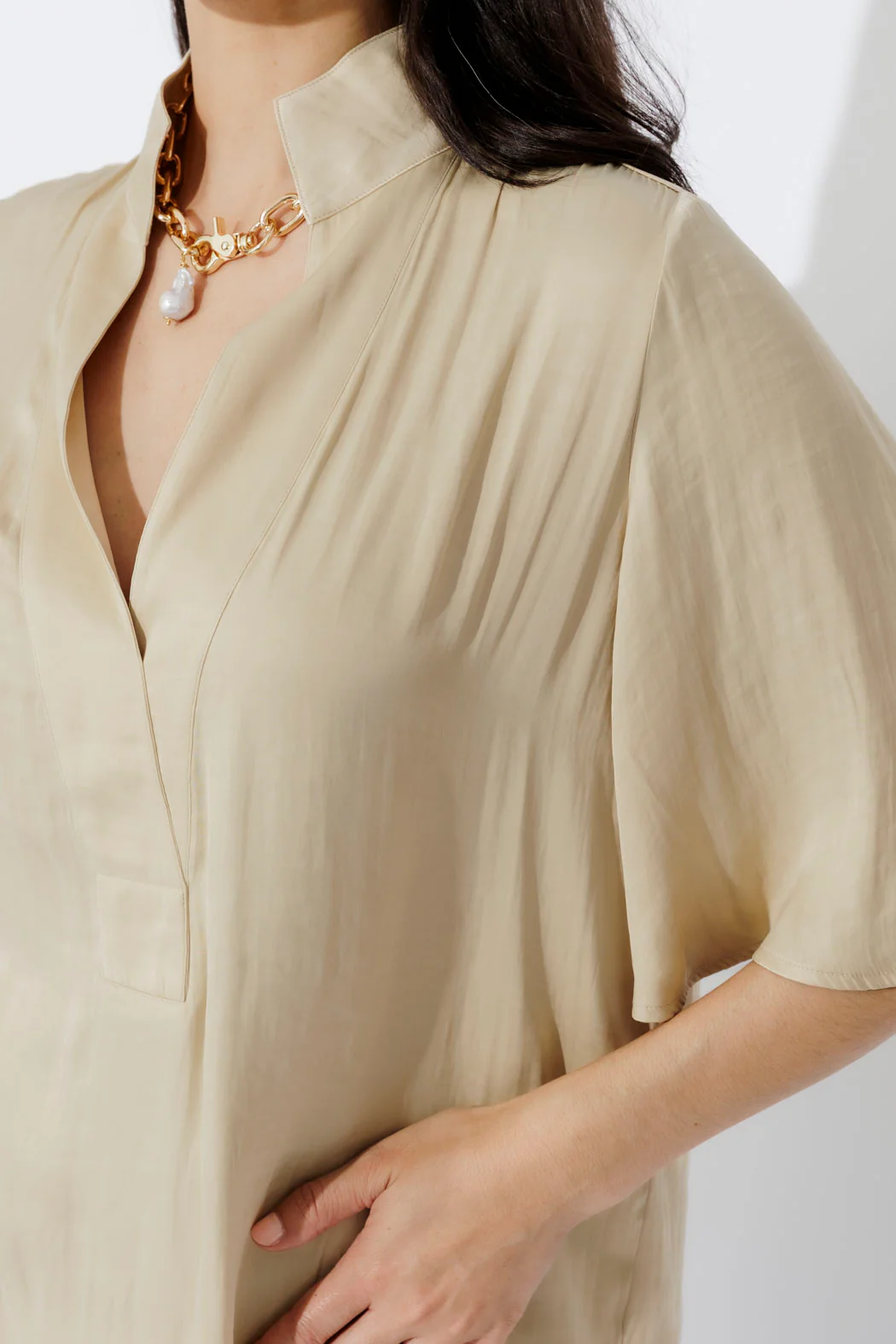 Sand Glow Fluted Blogger Shirt - Image 6