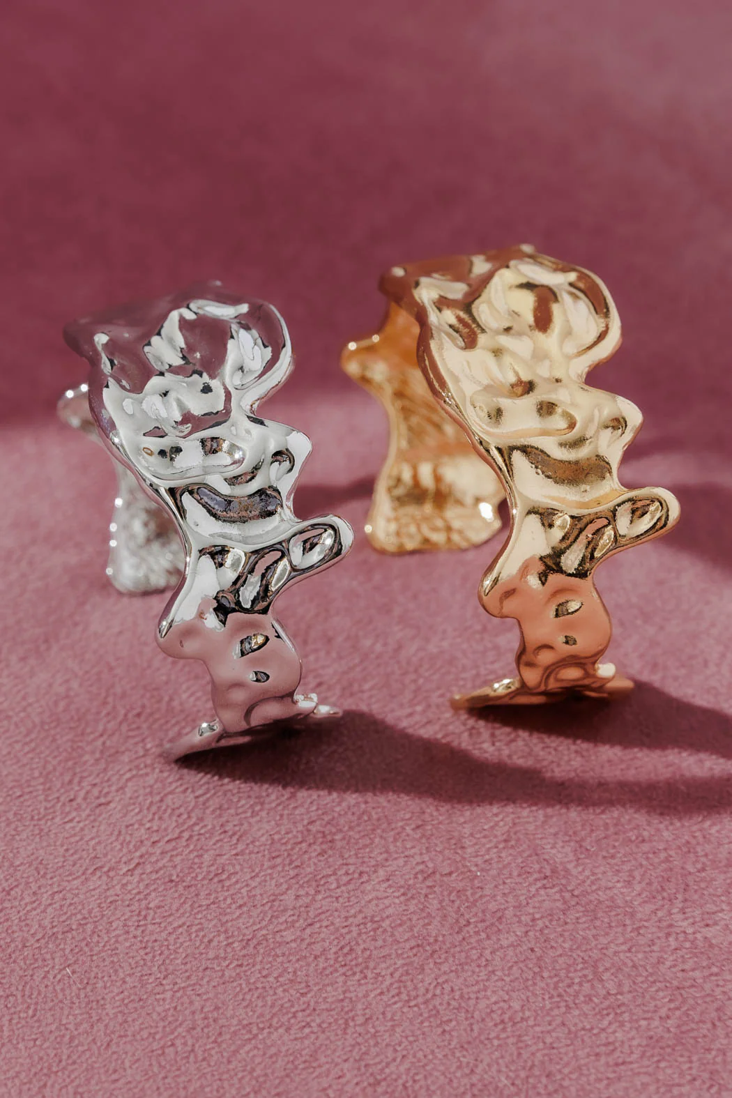 Silver Thin Textured Cuff - Image 3