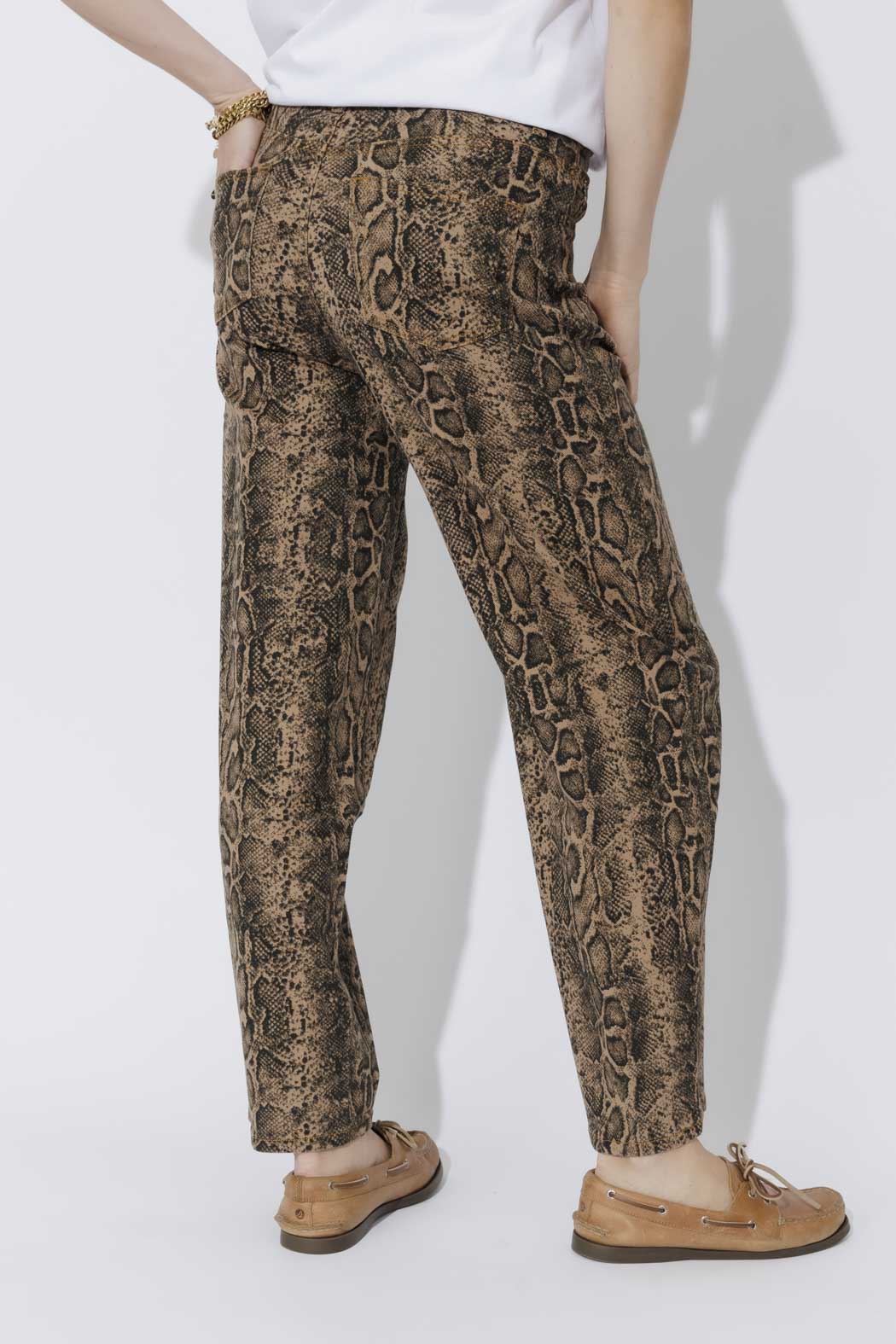 Tan Snake Denim Barrel Jean Tan Snake - Image 3