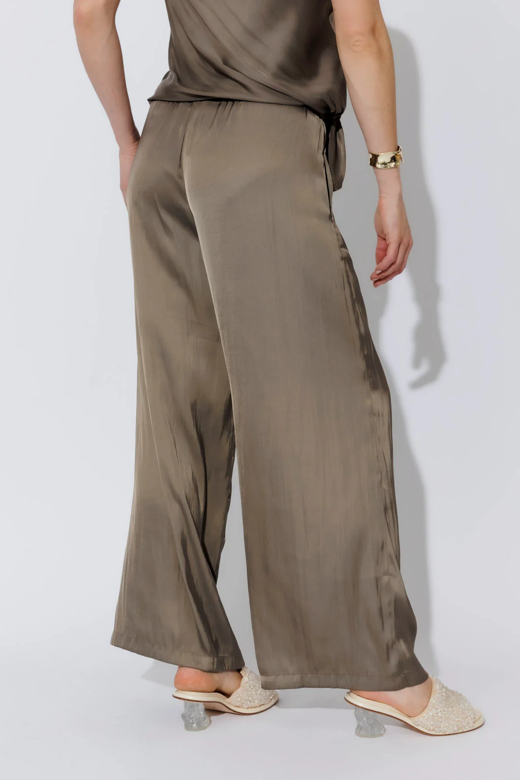 Taupe Wide Leg Pant - Image 5