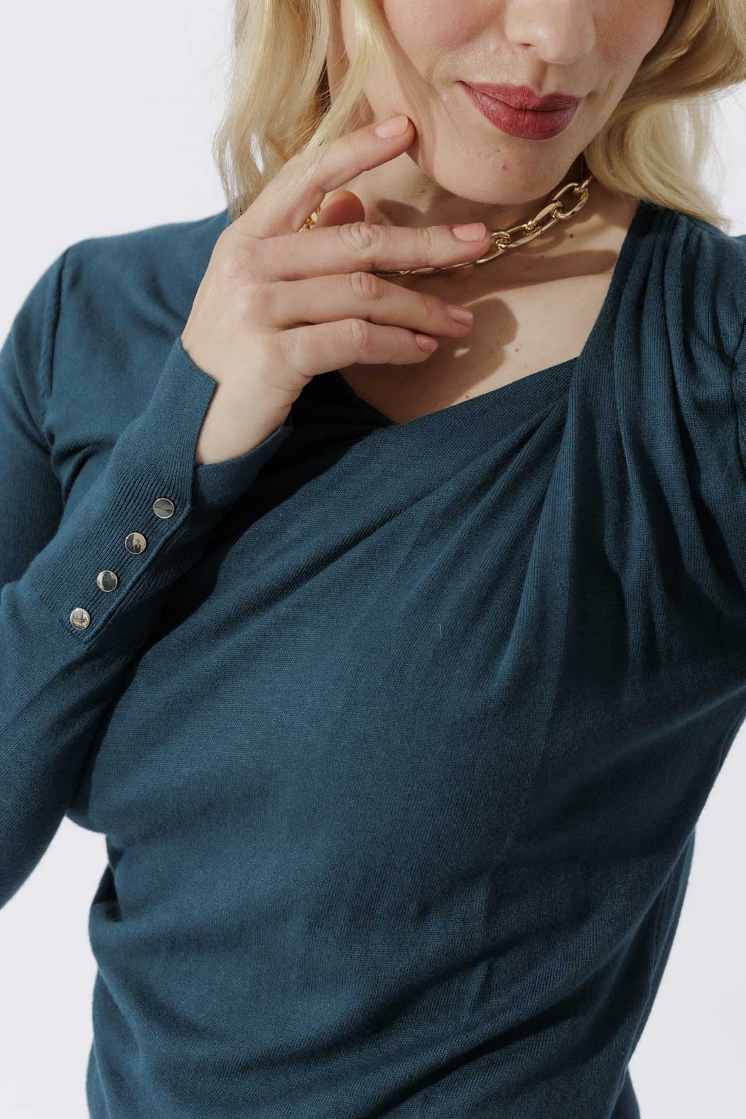 Teal Fine Knit Twist Top - Image 7