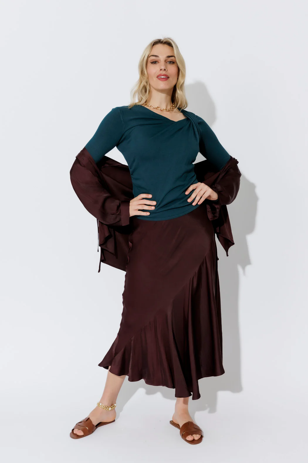 Teal Fine Knit Twist Top - Image 8