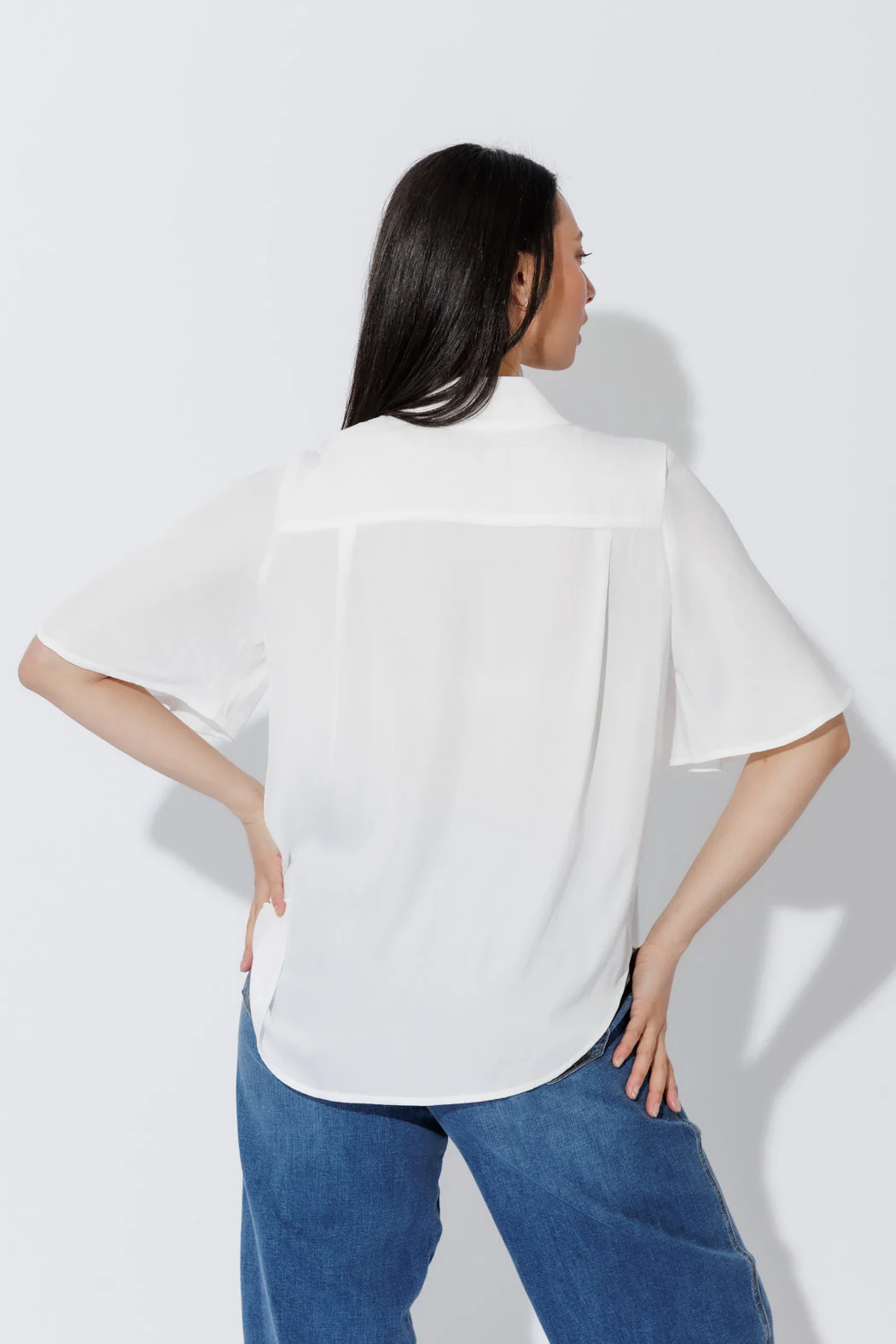 White Milan Fluted Blogger Shirt - Image 9