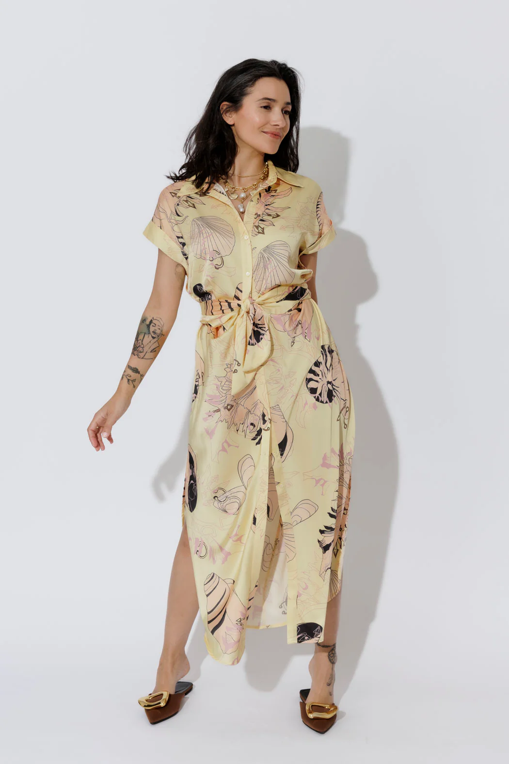 Yellow Shells Shirt Dress - Image 6